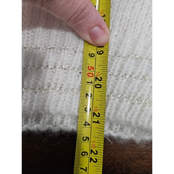 Vintage Helium Cream Off White Sweater Sz M Delicate Cottagecore Puff Sleeve - Picture 6 of 7